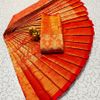 A "one gram gold trending tissue saree" typically refers to a saree made from a lightweight, sheer fabric known as tissue - RED (1)