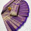 A "one gram gold trending tissue saree" typically refers to a saree made from a lightweight, sheer fabric known as tissue - LAVENDER DARK (2)