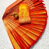 A one gram gold trending tissue saree  typically refers to a saree made from a lightweight, sheer fabric known as tissue sarees
