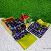 Fancy print office wear cotton sarees all over body kalamkari  pattern design premium look lightweight comfortable wear - BRINJAL COLOUR