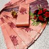 Kubera borderless elite bridal rapier fancy light weight silk type sarees function wear - ORANGE
