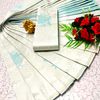 Kubera borderless elite bridal rapier fancy light weight silk type sarees function wear- WHITE