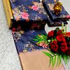 Digital printing dola silk cotton sarees - NAVY COLOUR