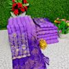 Rainbow fancy stone work soft silk off and off model sarees with blouse modern fancy item sarees - BRINJAL COLOUR