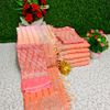 Rainbow fancy stone work soft silk off and off model sarees with blouse modern fancy item sarees - LIGHT ORANGE