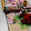 Elegant Floral Dola Silk Saree with Zari Border - LEVENDOR