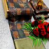 Elegant Floral Dola Silk Saree with Zari Border - DUAL COLOR