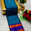 Beauty checked soft silk rich look design soft material function and party wear - PEACKOK BLUE