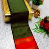 Beauty checked soft silk rich look design soft material function and party wear - GREEN