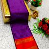 Beauty checked soft silk rich look design soft material function and party wear - BRINJAL COLOUR