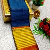 Beauty checked soft silk rich look design soft material function and party wear - BULE