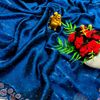 Celestial grace: space silk saree  modern fancy item sarees - BLUE COLOUR