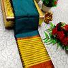 Beauty checked soft silk rich look design soft material function and party wear - LIGHT BLUE