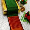 Beauty checked soft silk rich look design soft material function and party wear - GREEN COLOUR