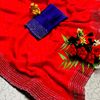 Celestial grace: space silk saree  modern fancy item sarees - RUBY COLOUR (1)