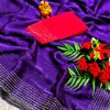 Celestial grace: space silk saree  modern fancy item sarees - INDIGO COLOUR