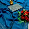 Celestial grace: space silk saree  modern fancy item sarees - BLUE COLOUR (2)