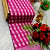 Nayanthara Inspired Checked Sarees with multiple colors - DARK PINK