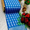 Nayanthara Inspired Checked Sarees with multiple colors - BLUE COLOUR