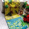 Elegant Kalamkari Tissue Saree for Festivities & Weddings - YELLOW (3)