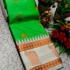 A "Retta Petta" soft silk saree with Rich Pallu and Blouse - EMERALD COLOUR