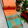 A "Retta Petta" soft silk saree with Rich Pallu and Blouse - CORAL COLOUR