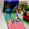 Elegant Dola Silk Saree with Traditional Kalamkari Print - INDIGO COLOUR