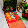 Elegant Dola Silk Saree with Traditional Kalamkari Print - YELLOW