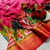 Elegant Dola Silk Saree with Traditional Kalamkari Print - BABY PINK