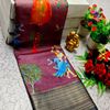Elegant Dola Silk Saree with Traditional Kalamkari Print - ONIYAN PINK