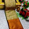 Ayusha Pattu Saree  Pure Silk with Grand Zari Work - LIGHT OLIVE
