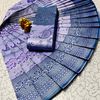Premium kubera pattu saree rapier fancy  light weight silk mango with folwer design saree - LEVENDOR