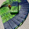 Premium kubera pattu saree rapier fancy  light weight silk mango with folwer design saree - EMERALD COLOUR