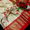 Luxurious Soft Silk Paithani Saree - Effortless Elegance in Traditional Weaves - WHITE