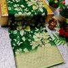 Dailywear cotton sarees all over body flower designpattern design premium look lightweight comfortable wear - DARK GREEN