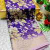 Dailywear cotton sarees all over body flower designpattern design premium look lightweight comfortable wear - BRINJAL COLOUR (1)