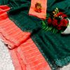 Fancy Stone Work Soft Silk Saree Full Same Color Border Contrast Color with blouse modern fancy item sarees - TEAL COLOUR
