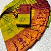 Premium kubera pattu saree rapier fancy  light weight silk pallakku design saree - LITE GREEN (1)
