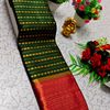 Narayani Cotton with Classic Zari Temple Border - BOTTLE GREEN