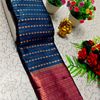 Narayani Cotton with Classic Zari Temple Border - PEACKOK BLUE