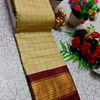 Traditional Checked Silk Saree Premium Design Border Zari Design - SANDLE