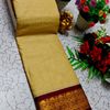 Traditional Plain Silk Saree Premium Design Border Zari Design - SANDLE