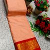 Traditional Plain Silk Saree Premium Design Border Zari Design - LITE PEACH