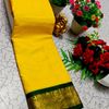 Traditional Plain Silk Saree Premium Design Border Zari Design - YELLOW