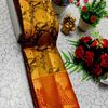 Wedding luxury silk saree with premium zari design || wedding sarees collection - DARK GOLD