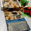 Fancy print office wear cotton sarees all over body flower design pattern design premium look lightweight comfortable wear - LIGHT SANDLE