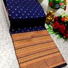 1000 Butta premium Soft Silk Saree weddings, festivals, traditional Wear - R BLUE