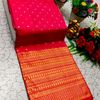1000 Butta premium Soft Silk Saree weddings, festivals, traditional Wear - RUBY COLOUR