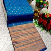 1000 Butta premium Soft Silk Saree weddings, festivals, traditional Wear - BLUE COLOUR