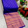 1000 Butta premium Soft Silk Saree weddings, festivals, traditional Wear - ROYAL BLUE